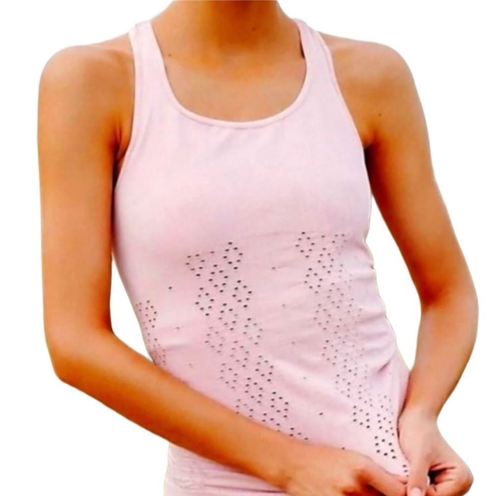 FP Movement Venus Eyelet Racer Back Tank in Pink Fog Size M/L